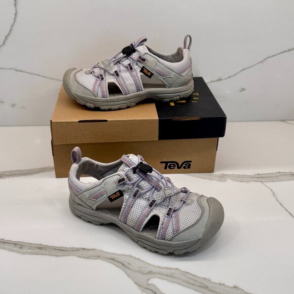 Kids Teva Unisex Manatee Sandal Purple Impression, Size 1 - Picture 1 of 7